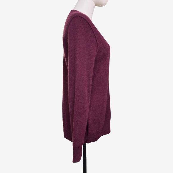Aqua Cashmere 100 Percent Cashmere V Neck Sweater Purple Berry Women’s Size L - Picture 4 of 6